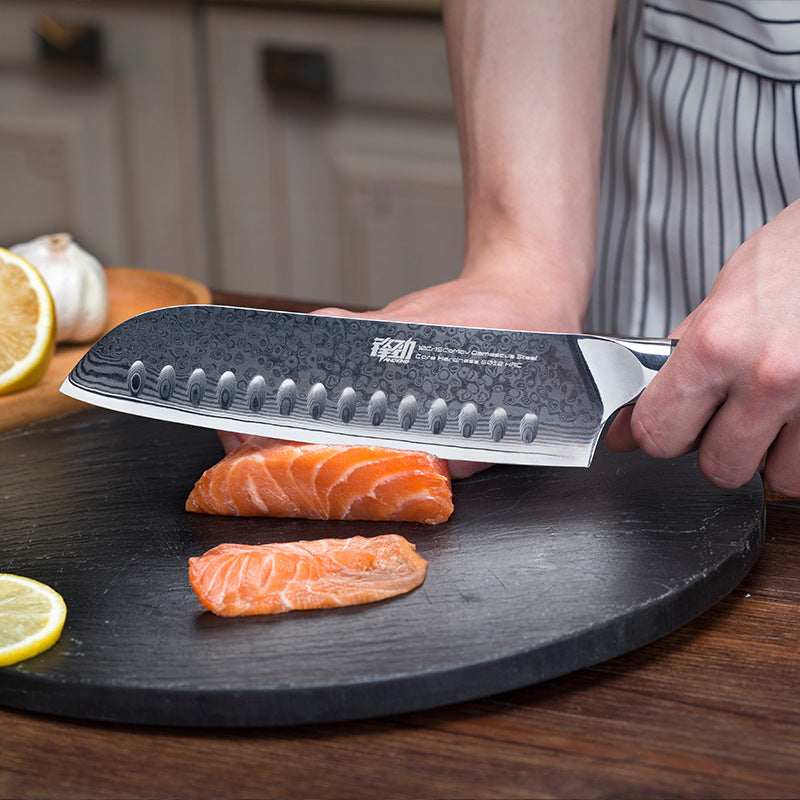 Damascus 7 Inch Santoku Knife